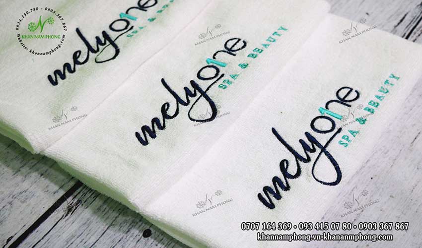 Mẫu khăn mặt Melyone Spa & amp; Beauty (Trắng - Cotton)