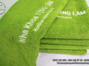 Khăn Nha khoa Tùng Lâm chất liệu Cotton màu Xanh cốm