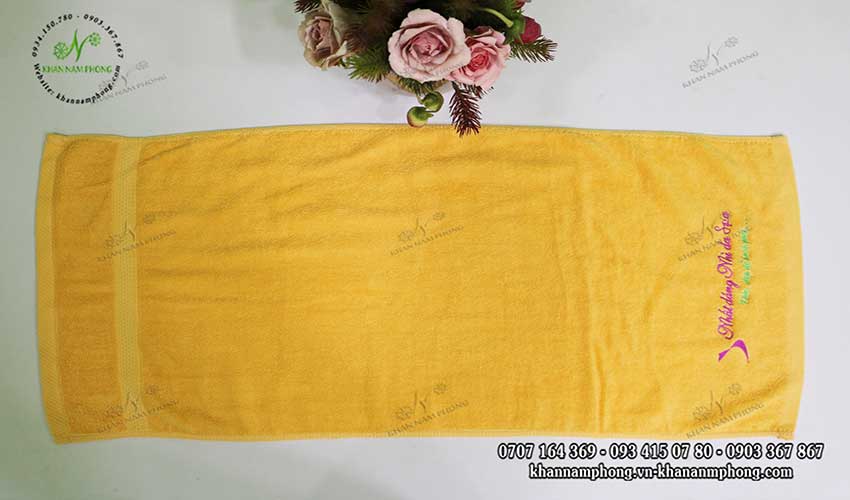 Mẫu khăn body Nhất Dáng Nhì Da Spa (Vàng & amp - Cotton)