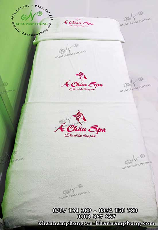 Mẫu khăn trải giường Á Châu Spa - Trắng - Microfiber
