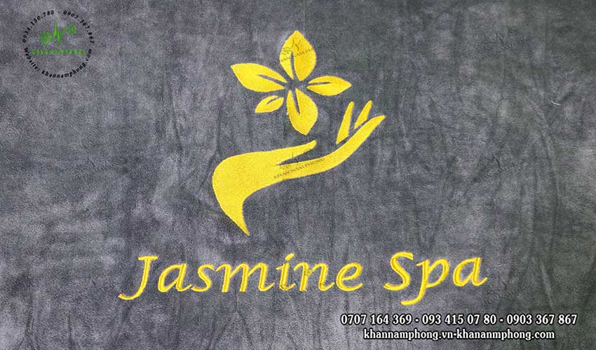 Mẫu khăn trải giường Jasmine Spa (Xám - Microfiber)
