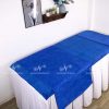 Bộ Khăn Trải Giường Spa Màu Xanh Dương (Microfiber) Thêu Logo