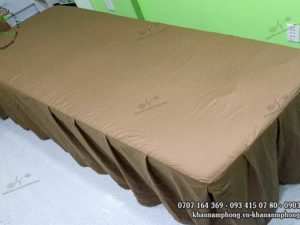 Ga giường Spa chất liệu Cotton màu nâu