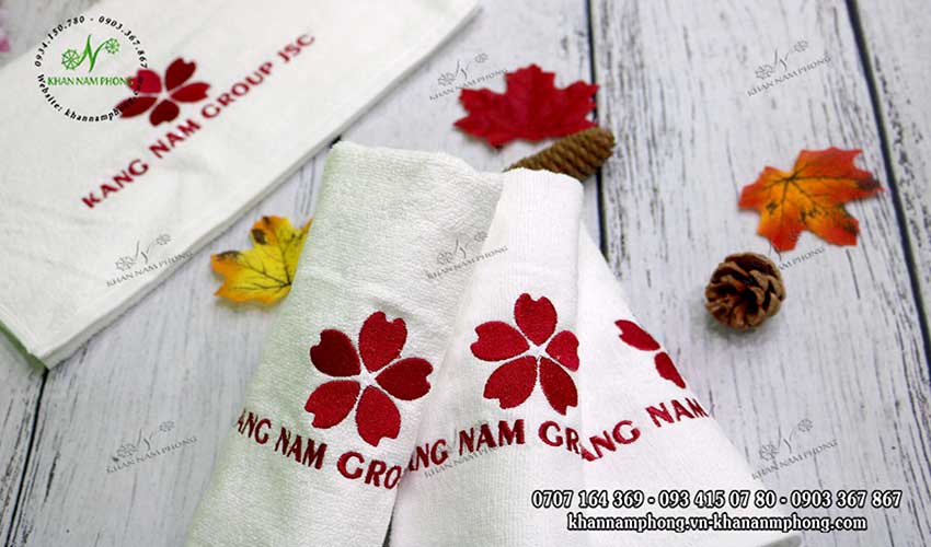 Mẫu khăn mặt Kang Nam Group JSC (Trắng - Cotton)