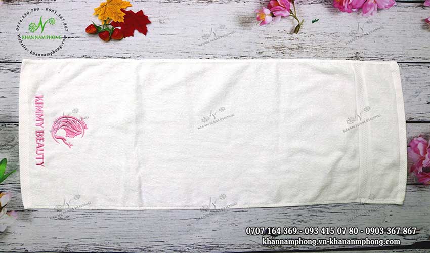 Mẫu khăn mặt Kimmy Beauty (Xám & amp; Trắng - Cotton)