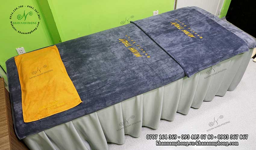 Mẫu khăn trải giường Minh Thùy Beauty Salon (Xám - Microfiber)