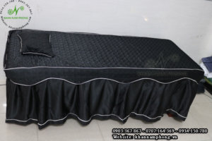Mẫu dra giường lụa phi bóng màu đen