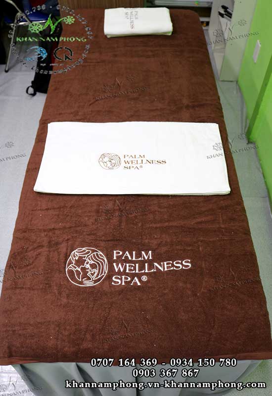 Mẫu khăn body Palm Wellness Spa (Trắng - Cotton)