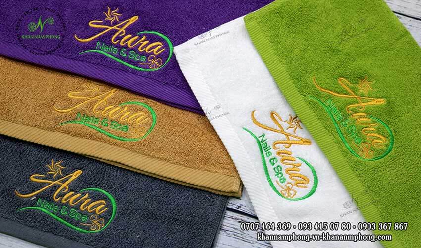 Mẫu khăn lau tay Aura Nails &amp; Spa (nhiều màu)
