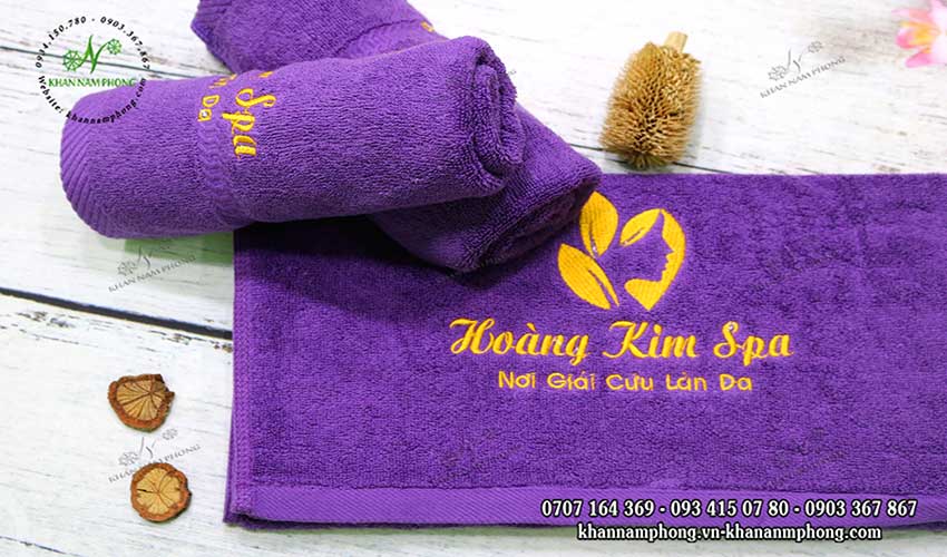 Mẫu khăn body Hoàng Kim Spa (Tím Cotton)