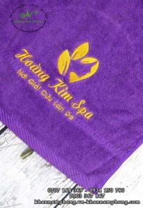 Mẫu khăn nails Hoàng Kim Spa (Tím - Cotton)