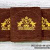 Khăn Tắm Khách Sạn Màu Nâu Dập/Thêu Logo 70*140cm (Cotton)