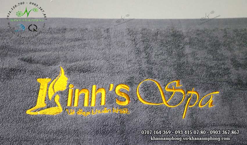 Mẫu khăn body Linh's Spa (Xám - Cotton)