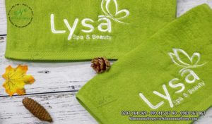 Mẫu khăn nail Lisa Spa (Xanh Cốm – Cotton)