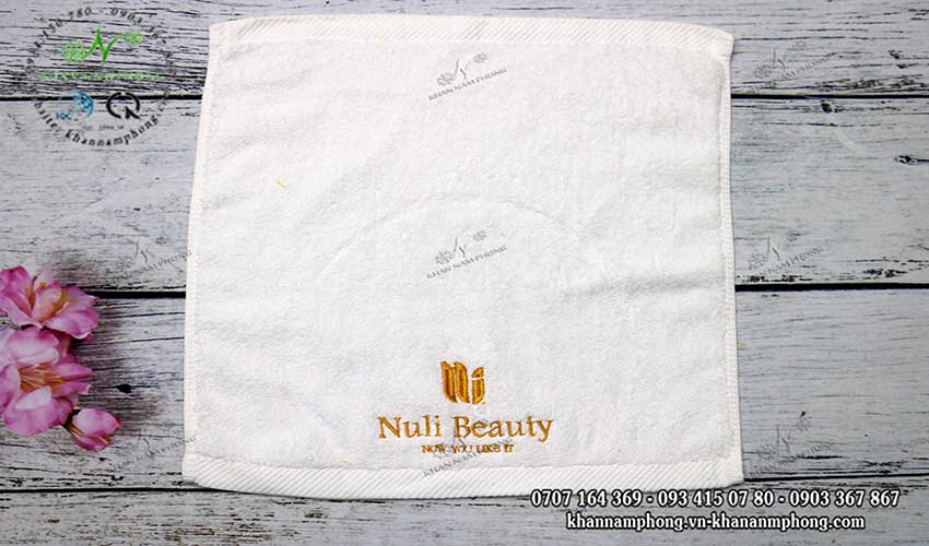 Mẫu khăn lau tay Nuli Beauty (Trắng - Cotton)