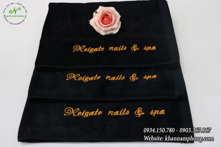 ẫu khăn mặt Reigate Nails & Spa (Đen - Cotton)