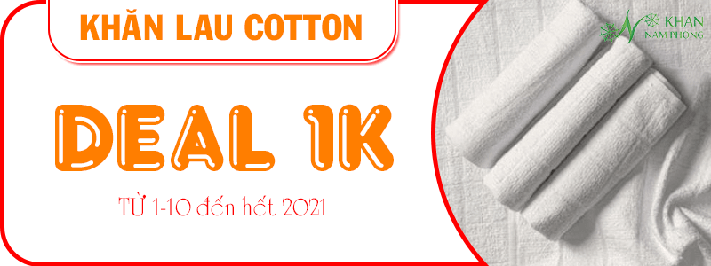 Deal 1k cho sản phẩm khăn lau cotton