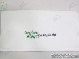 Khăn quà tặng Công đoàn MOWI màu trắng