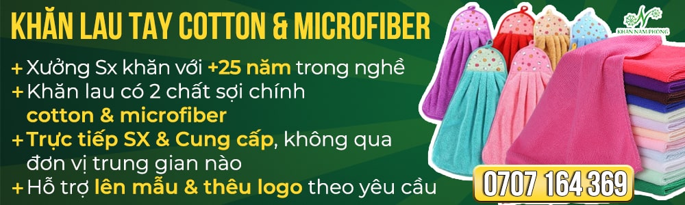 Khăn Lau Tay Chuyên Dụng Cotton Microfiber