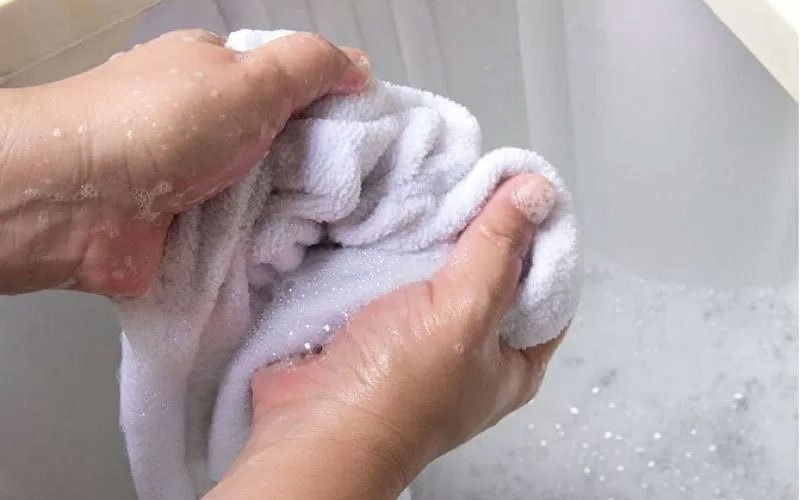 Giặt khăn tắm cẩn thận sau khi kiến bú vào khăn tắm
