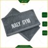 Khăn Thể Thao Tập Gym Cao Cấp Màu Xám 34x80cm Thêu Logo NALY GYM