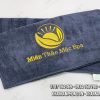 Khăn Microfiber MàuTrắng & Xám Thêu Logo