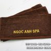 Khăn Spa Cotton Cao Cấp Màu Nâu Thêu Logo Ngọc Anh Spa – KT 34x34cm