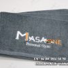 Ba khăn cotton terry màu xám thêu logo Masaone Personal Gym trắng cam