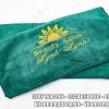 Khăn gội đầu salon microfiber xanh cổ vịt 40x80cm thêu logo Beauty Salon Lynh Lynh