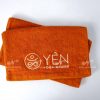 Khăn Gội Đầu- KQ -KSl Cotton Màu Nâu Da Bò Thêu Logo