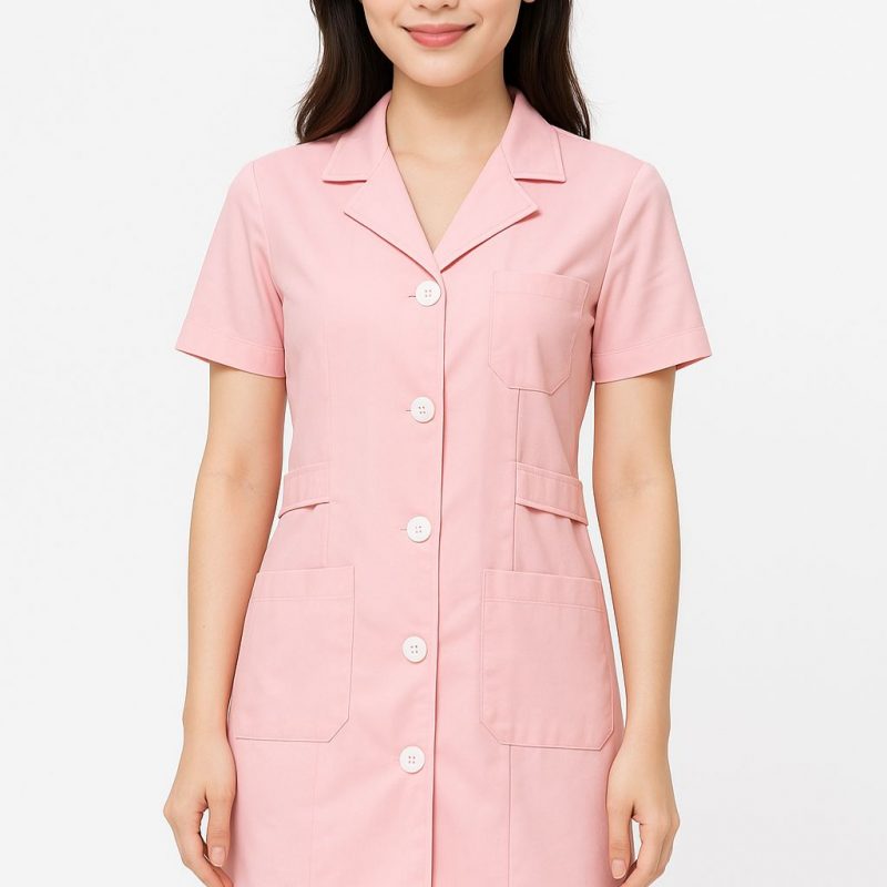 Áo Blouse Màu Hồng Thêu Logo