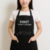 Tạp Dề Tiệm Cắt Tóc Màu Đen Cotton Lạnh Freesize Thêu Logo HINT HAIR CADEMY