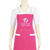 Tạp Dề Thẩm Mỹ Màu Hồng Phối Trắng Cotton Lạnh Dáng Suông Freesize Thêu Logo Việt Mỹ