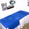 Bộ Khăn Trải Giường Spa Màu Xanh Dương 100% Cotton Thêu Logo