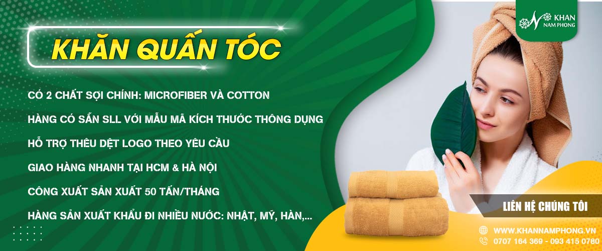Chất liệu khăn quấn đầu chuyên dụng cho spa, TMV mà Nam Phong cung cấp