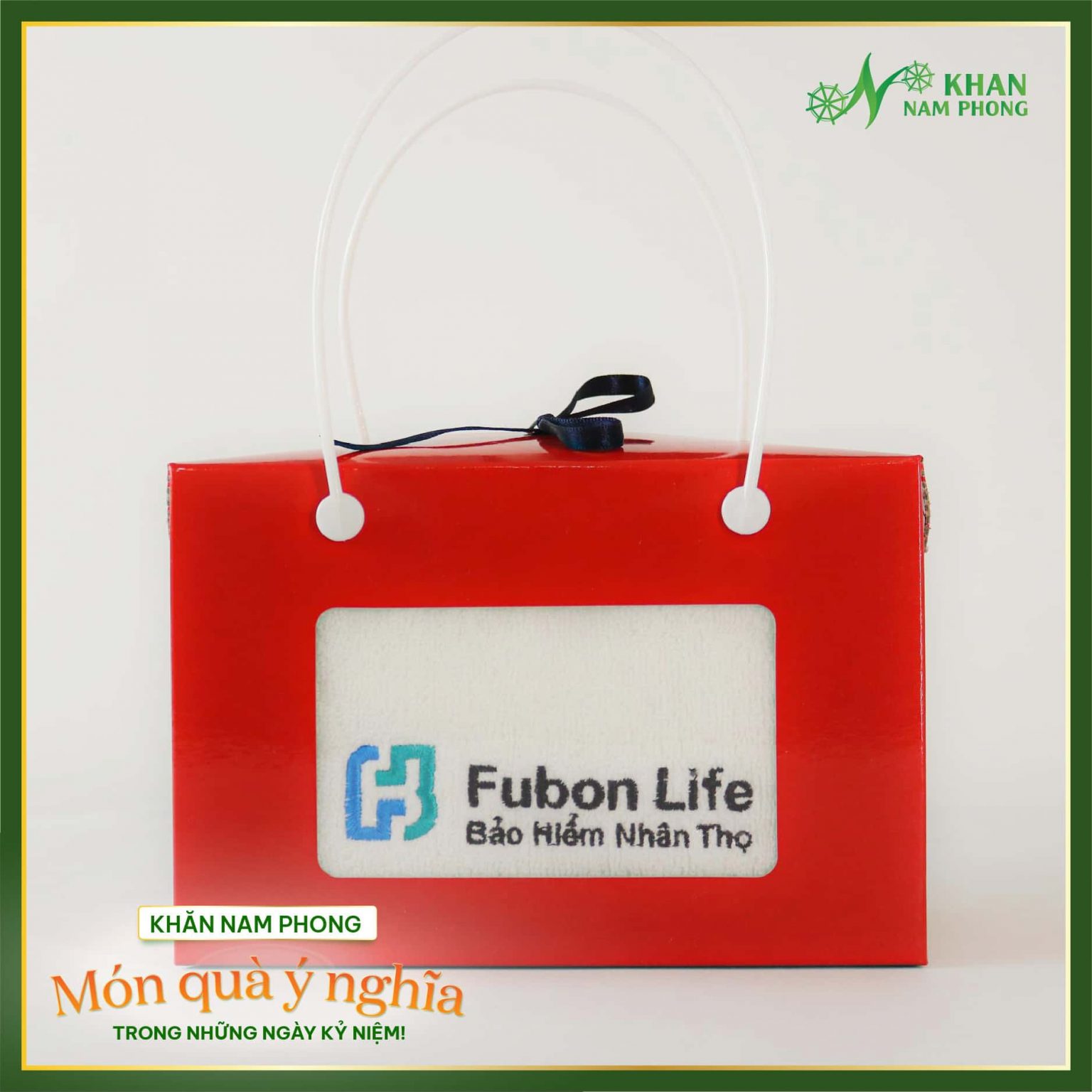 Mẫu Khăn Đóng Hộp Làm Quà Tặng Cho Bảo Hiểm Fubon Life