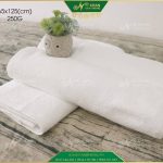 [HÀNG LOẠI A] Khăn Tắm Khách Sạn 65cm*125cm Màu Trắng Dày Dặn - Trọng Lượng 250g