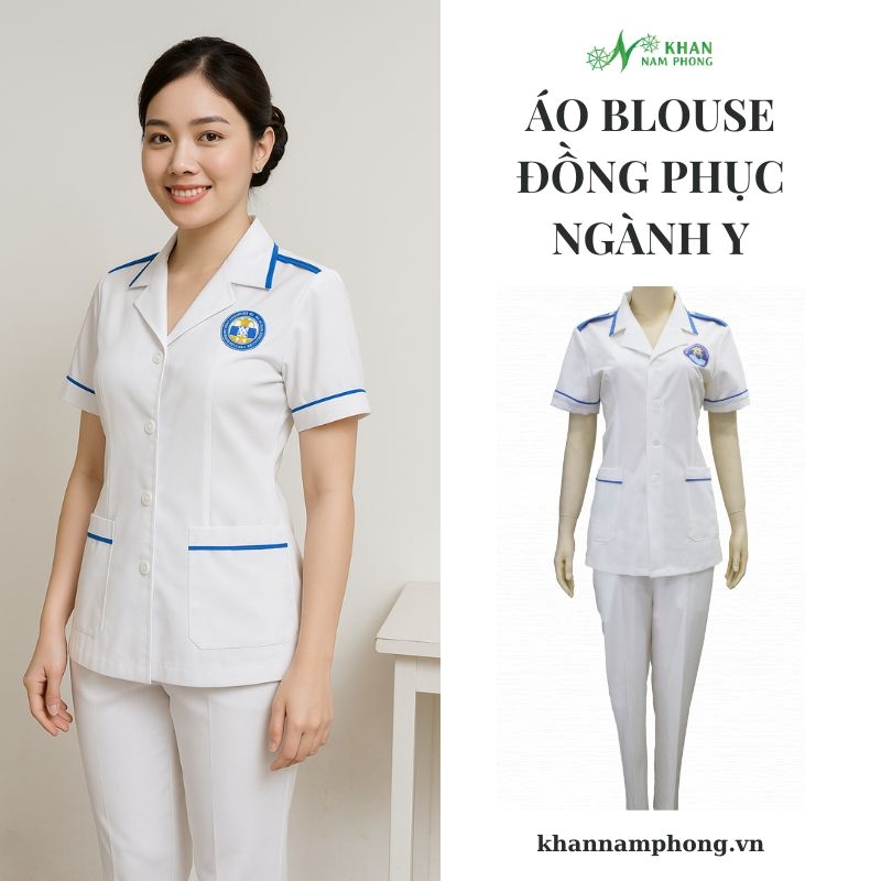 Áo blouse đồng phục ngành y cho nữ