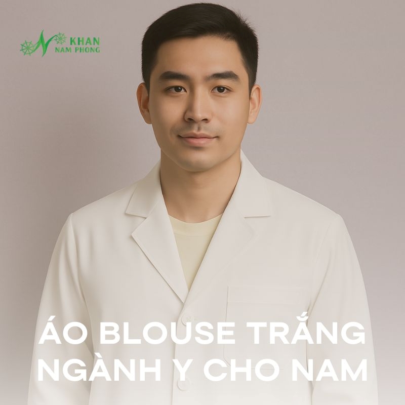 Áo blouse trắng ngành y cho nam