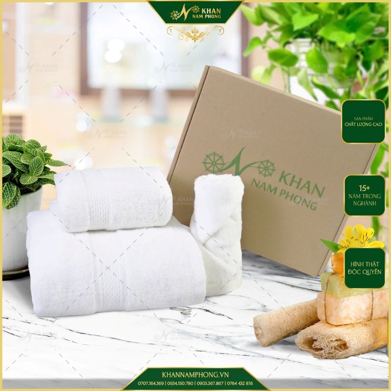 Bộ khăn quà tặng cotton dịp 8/3 Bộ khăn quà tặng cotton dịp 8/3