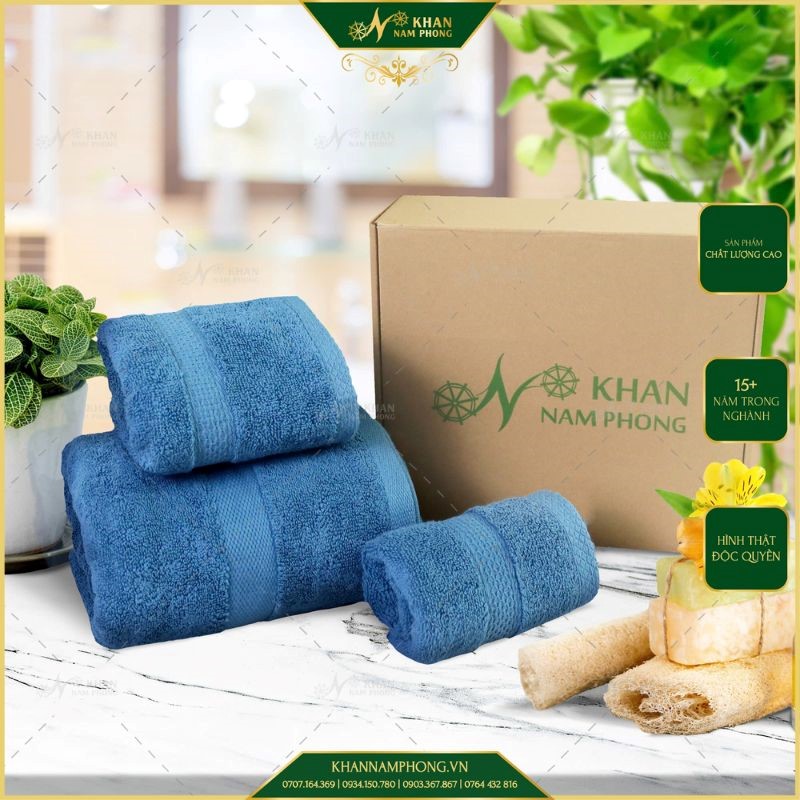 Bộ khăn quà tặng gồm 3 khăn chất liệu cotton tặng cho đối tác Bộ khăn quà tặng gồm 3 khăn chất liệu cotton tặng cho đối tác