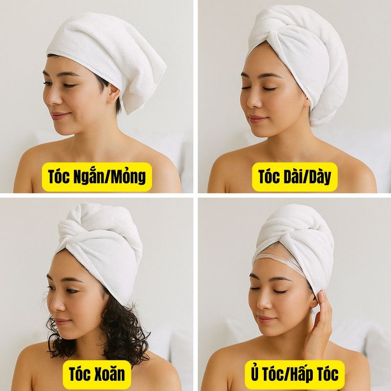 Cách quấn khăn tóc phù hợp cho từng kiểu tóc và mục đích Cách quấn khăn tóc phù hợp cho từng kiểu tóc và mục đích