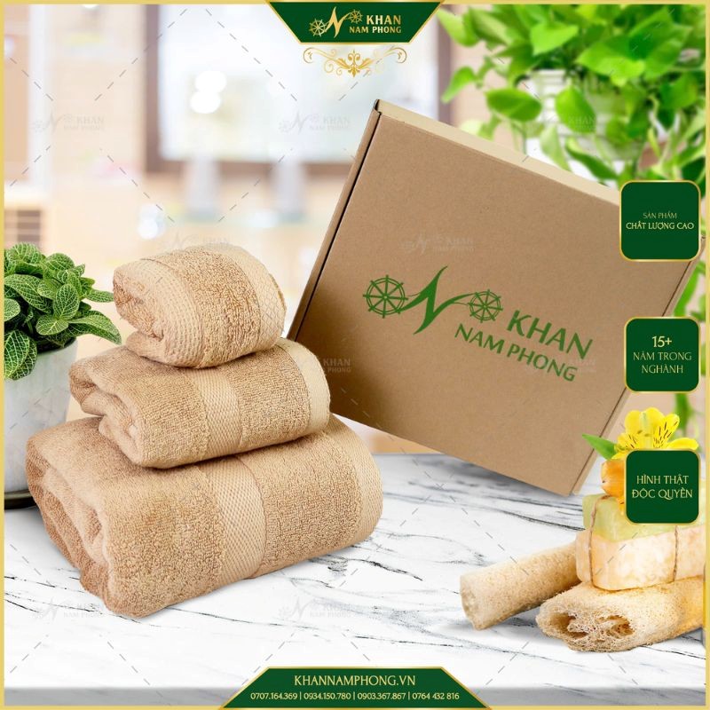 Combo 3 khăn cotton làm quà tặng công đoàn Combo 3 khăn cotton làm quà tặng công đoàn