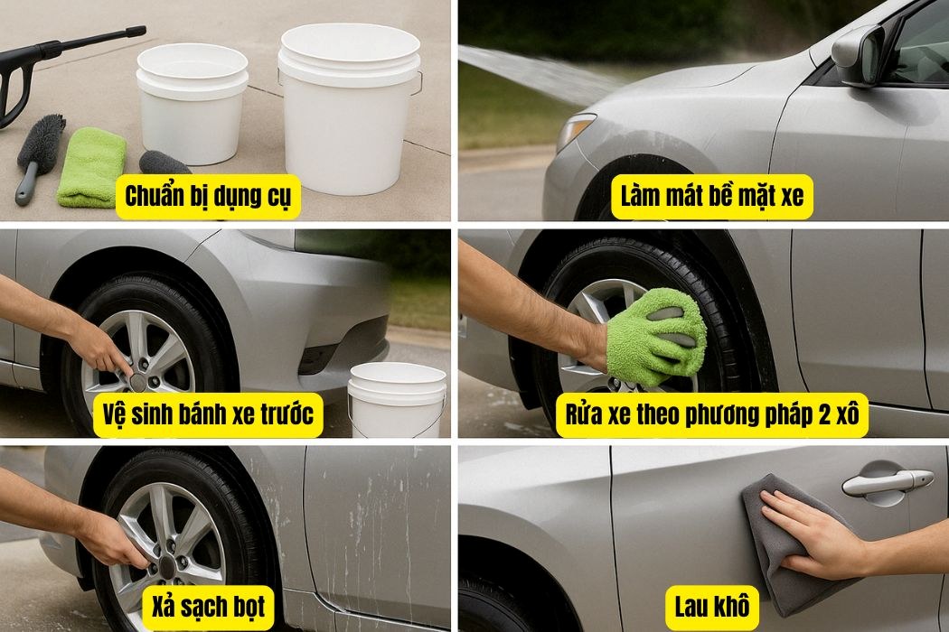Hướng dẫn chi tiết quy trình rừa xe oto tại nhà đúng cách Hướng dẫn chi tiết quy trình rừa xe oto tại nhà đúng cách