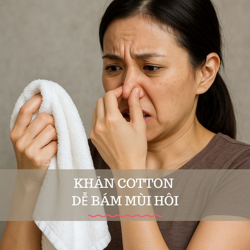 Khăn cotton dễ bám mùi hôi