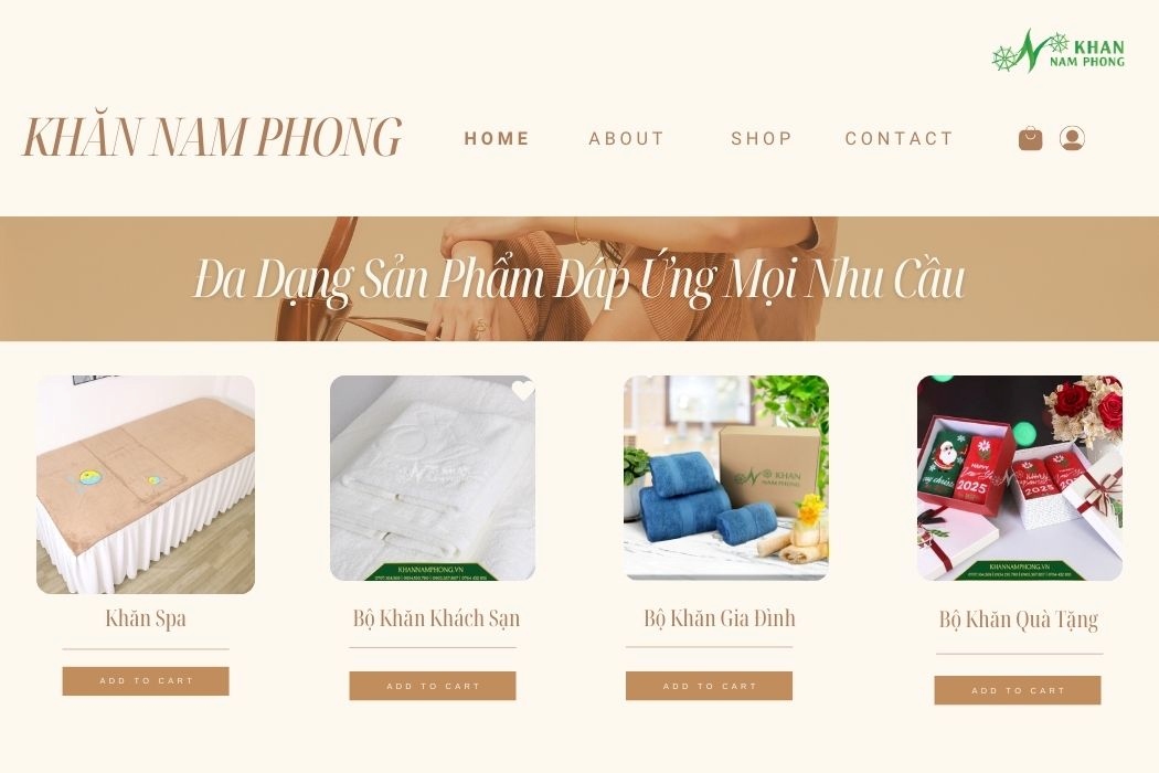 Khăn cotton Nam Phong đa dạng sản phẩm- đáp ứng mọi nhu cầu