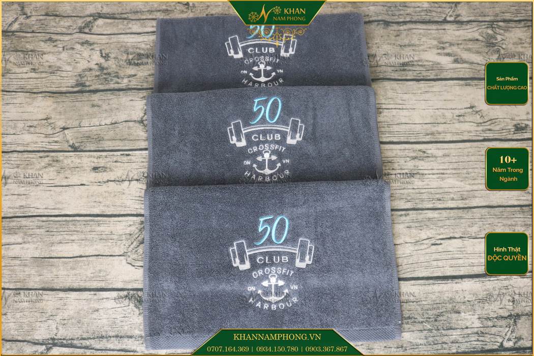 Khăn gym cotton màu xám