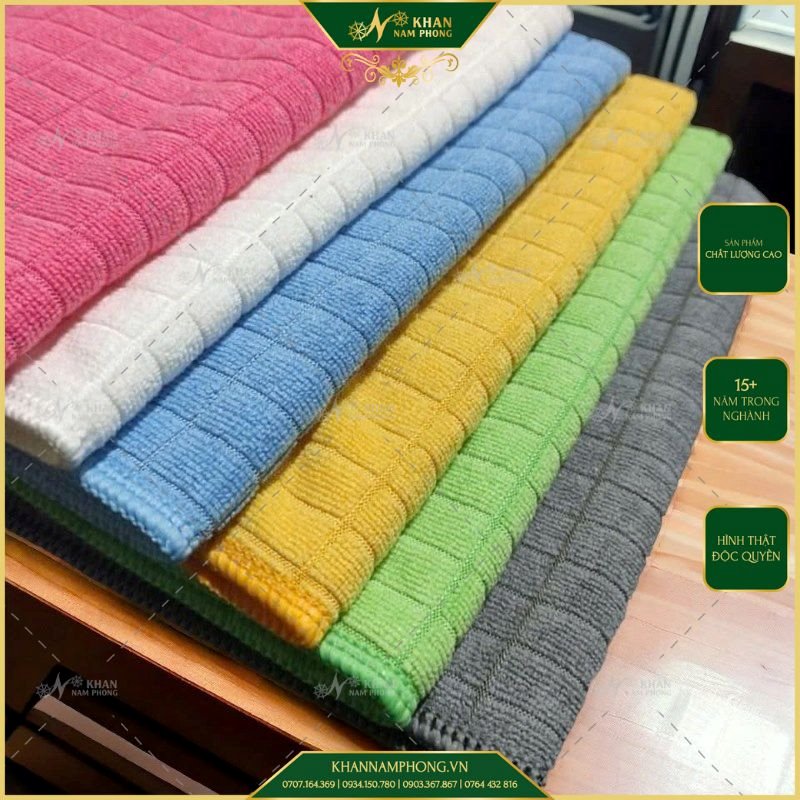 Khăn lau xe đa năng microfiber nhiều màu Khăn lau xe đa năng microfiber nhiều màu