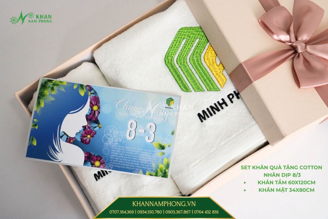 Khăn quà tặng cotton dịp 8/3 
