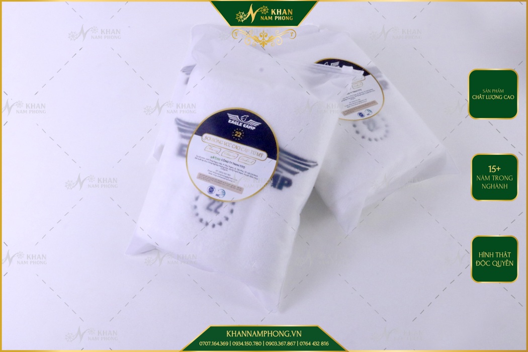 Khăn quà tặng cotton túi zip thêu logo  theo yêu cầu